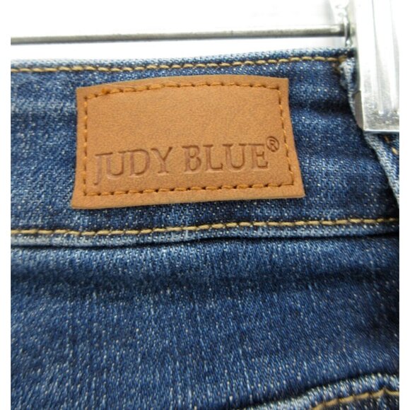 Judy Jeans 7 Blue Capri Fit Denim Grunge Distressed Pants Juniors - Picture 8 of 13
